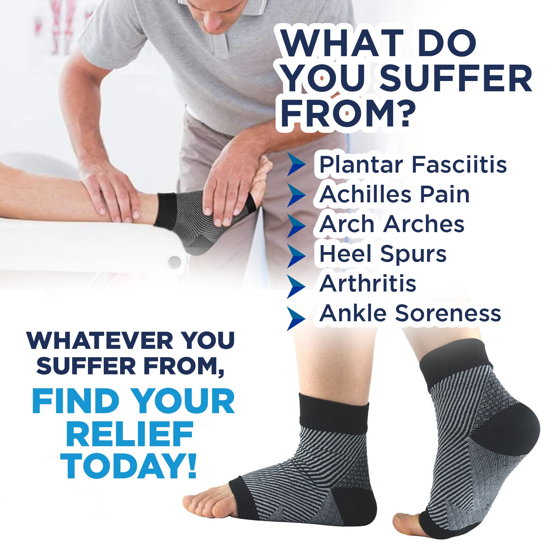 Ortho Fit Store Compressions Pain Relief Ankle Socks