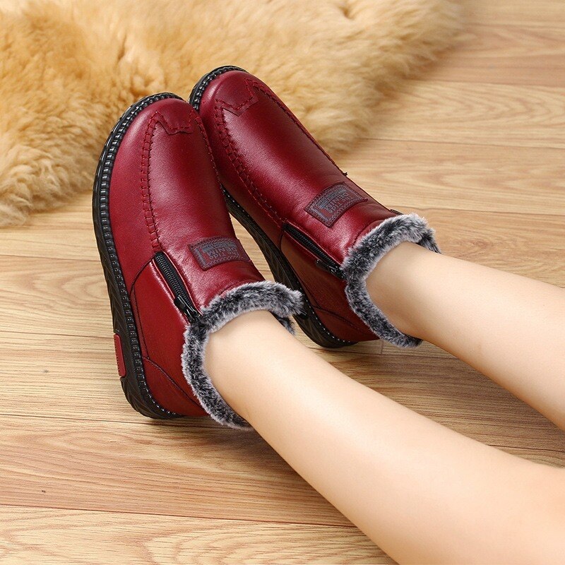 Ortho Fit Store Non-slip Winter Leather Boots Womens