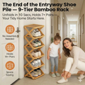Premium 9-Tier Bamboo Storage Rack – No Assembly Required